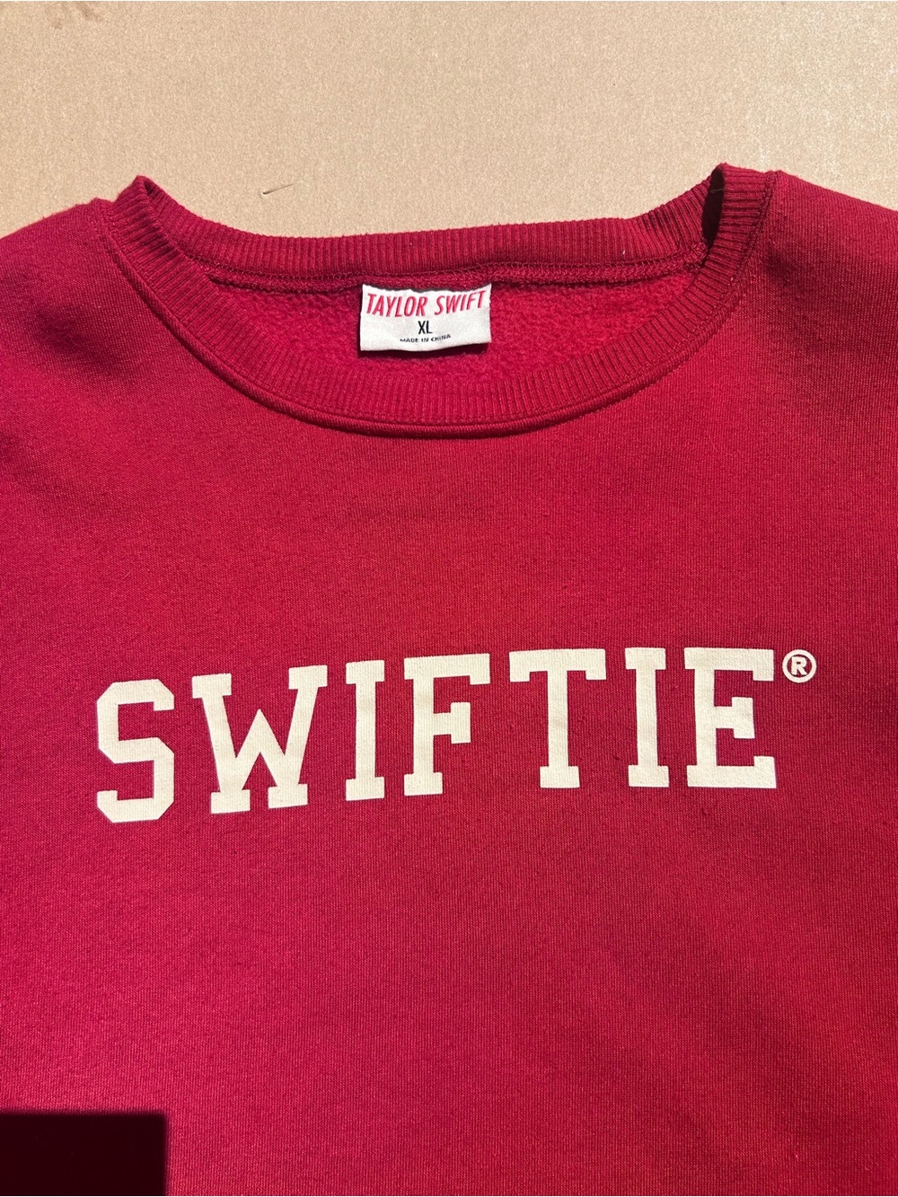 Taylor Swift Red Crewneck with White SWIFTIE Logo